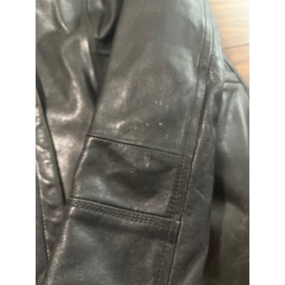 Pelle Studio black blazer button front collared leather jacket size Large - Picture 6 of 12